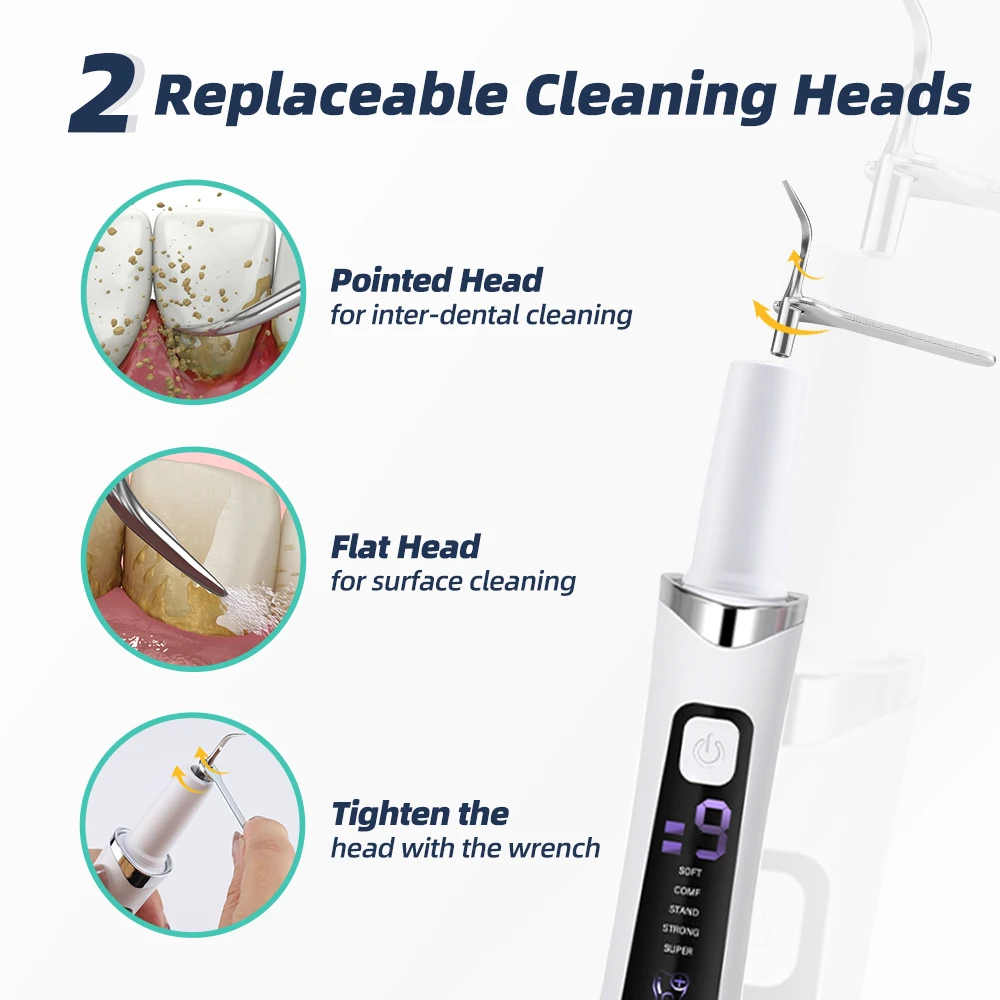 Electric Ultrasonic Dental Scaler 5 Modes Calculus Oral Tartar Remover Tooth Stain Cleaner Teeth Whitening Oral Care thumbnail 5