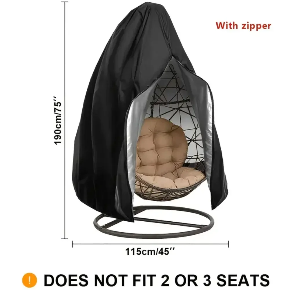 Waterproof Heavy Duty Patio Hanging Egg Chair Cover Single/Double Seat Cocoon Swing Chair Protector Garden Dust Cover thumbnail 5