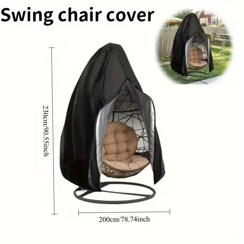 Waterproof Heavy Duty Patio Hanging Egg Chair Cover Single/Double Seat Cocoon Swing Chair Protector Garden Dust Cover thumbnail 6