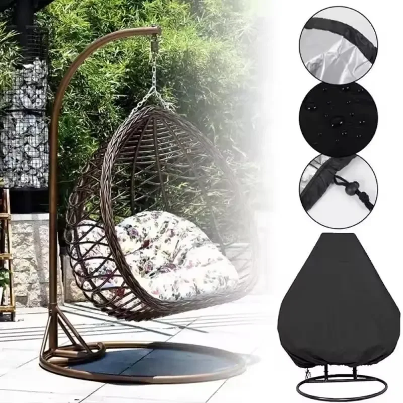 Waterproof Heavy Duty Patio Hanging Egg Chair Cover Single/Double Seat Cocoon Swing Chair Protector Garden Dust Cover thumbnail 2