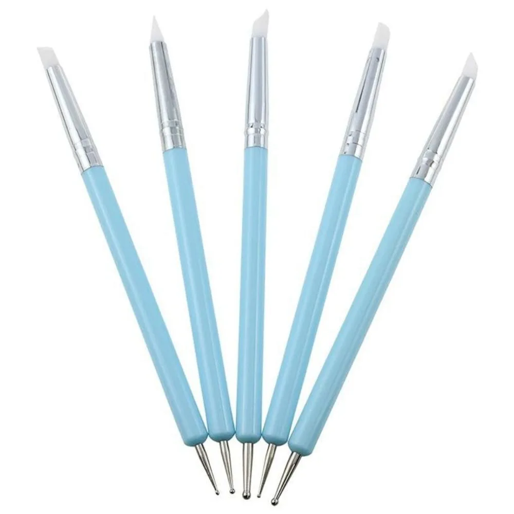 5Pcs Silicone Clay Sculpting Tool for Brush Modeling Dotting Nail Art Pottery Clay Tool DIY Carving Sculpting Tools Soft Head thumbnail 4