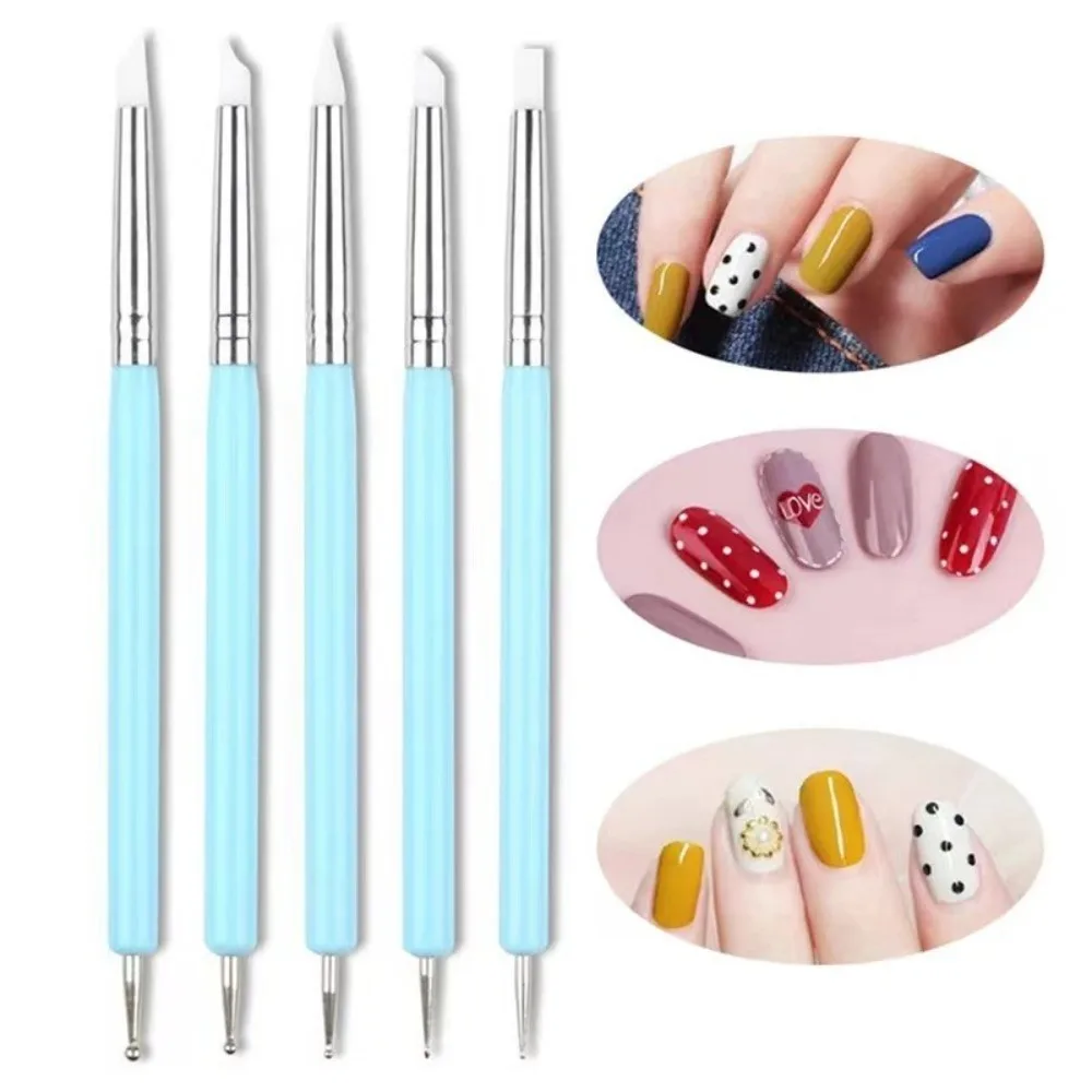 5Pcs Silicone Clay Sculpting Tool for Brush Modeling Dotting Nail Art Pottery Clay Tool DIY Carving Sculpting Tools Soft Head thumbnail 5