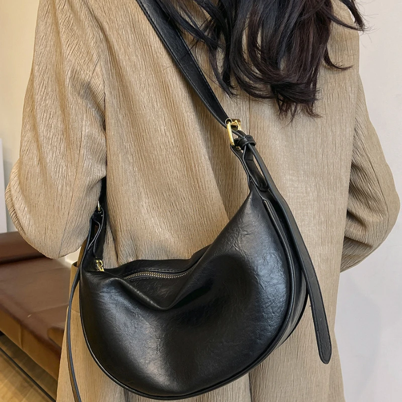 2025  Large Capacity Soft Crossbody Bags for WomenLuxury Handbags Solid Shoulder Bags Female Casual Travel Hobos Bag Vintage Sac