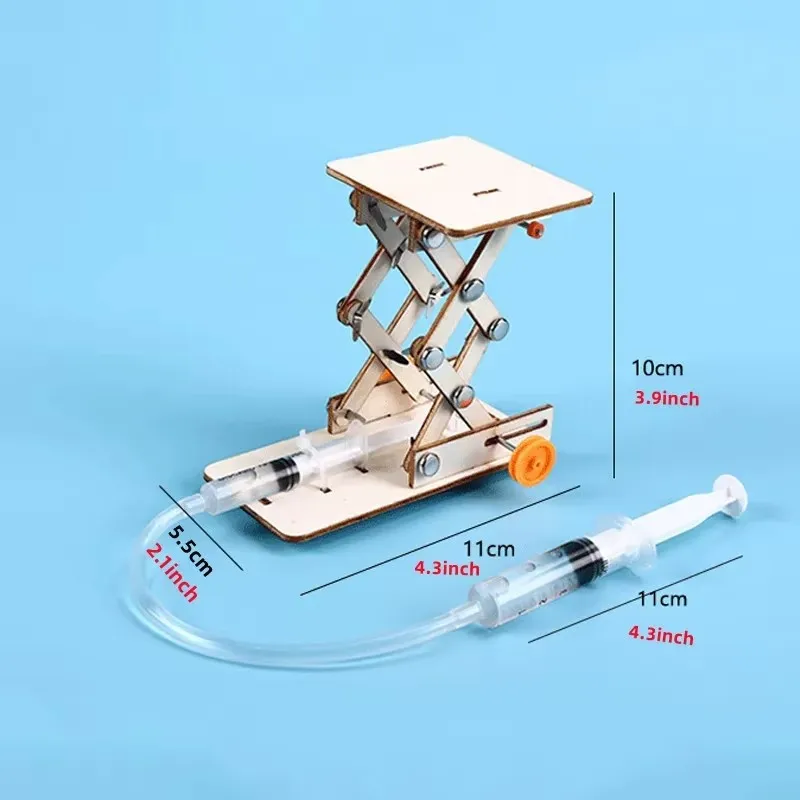 Hydraulic Lifting Platform Crane Model Make Children's DIY Puzzle Scientific Experiment Toys Inventions STEAM Teaching Aids thumbnail 4