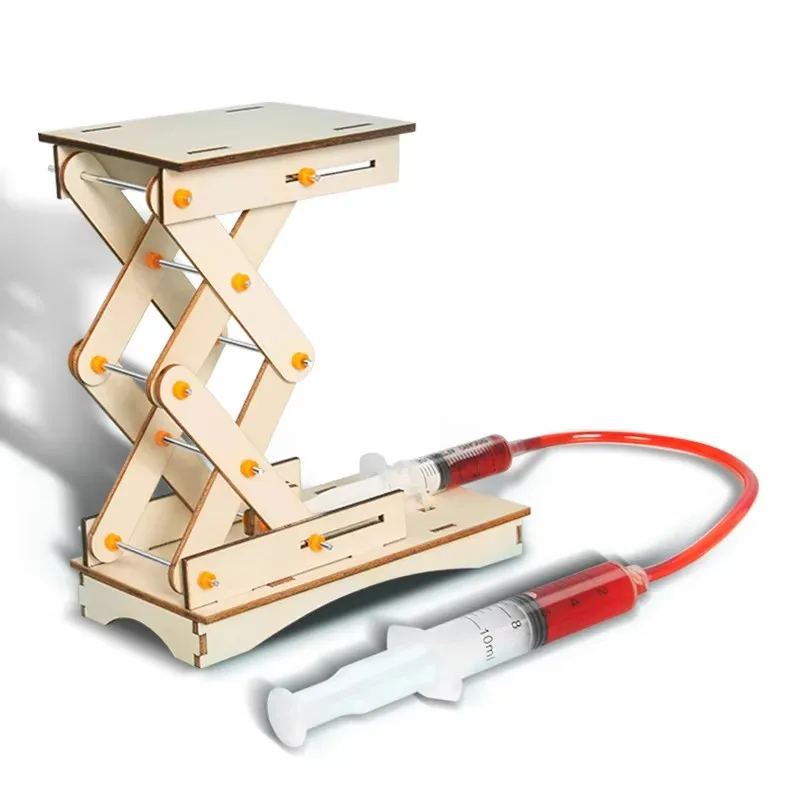 Hydraulic Lifting Platform Crane Model Make Children's DIY Puzzle Scientific Experiment Toys Inventions STEAM Teaching Aids thumbnail 6
