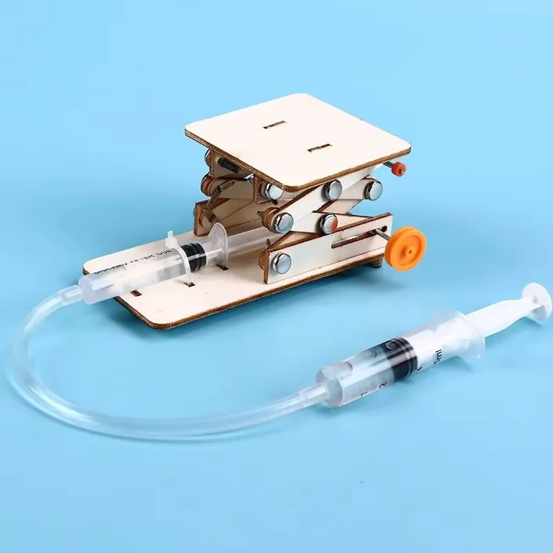 Hydraulic Lifting Platform Crane Model Make Children's DIY Puzzle Scientific Experiment Toys Inventions STEAM Teaching Aids thumbnail 3