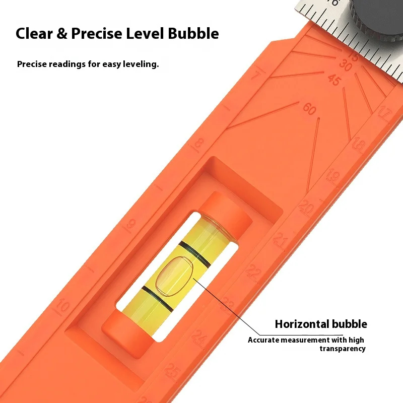Multi-role Depth Measuring Ruler Adjustable Woodworking Multi-angle Marking Ruler Positioning Scribing Protractor Tool thumbnail 4