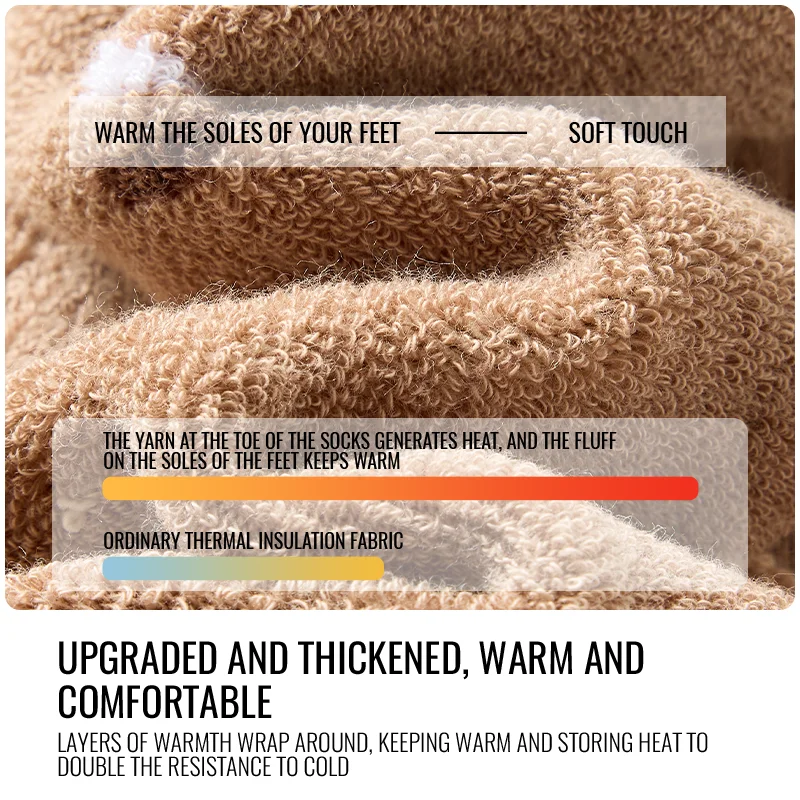 MiiOW Thicken Cotton Sock Winter Thermal Warm Sock Snow Towel Bottom Sock Anti Sweat Moisture Wicking Cold Resistant Terry Sock thumbnail 5