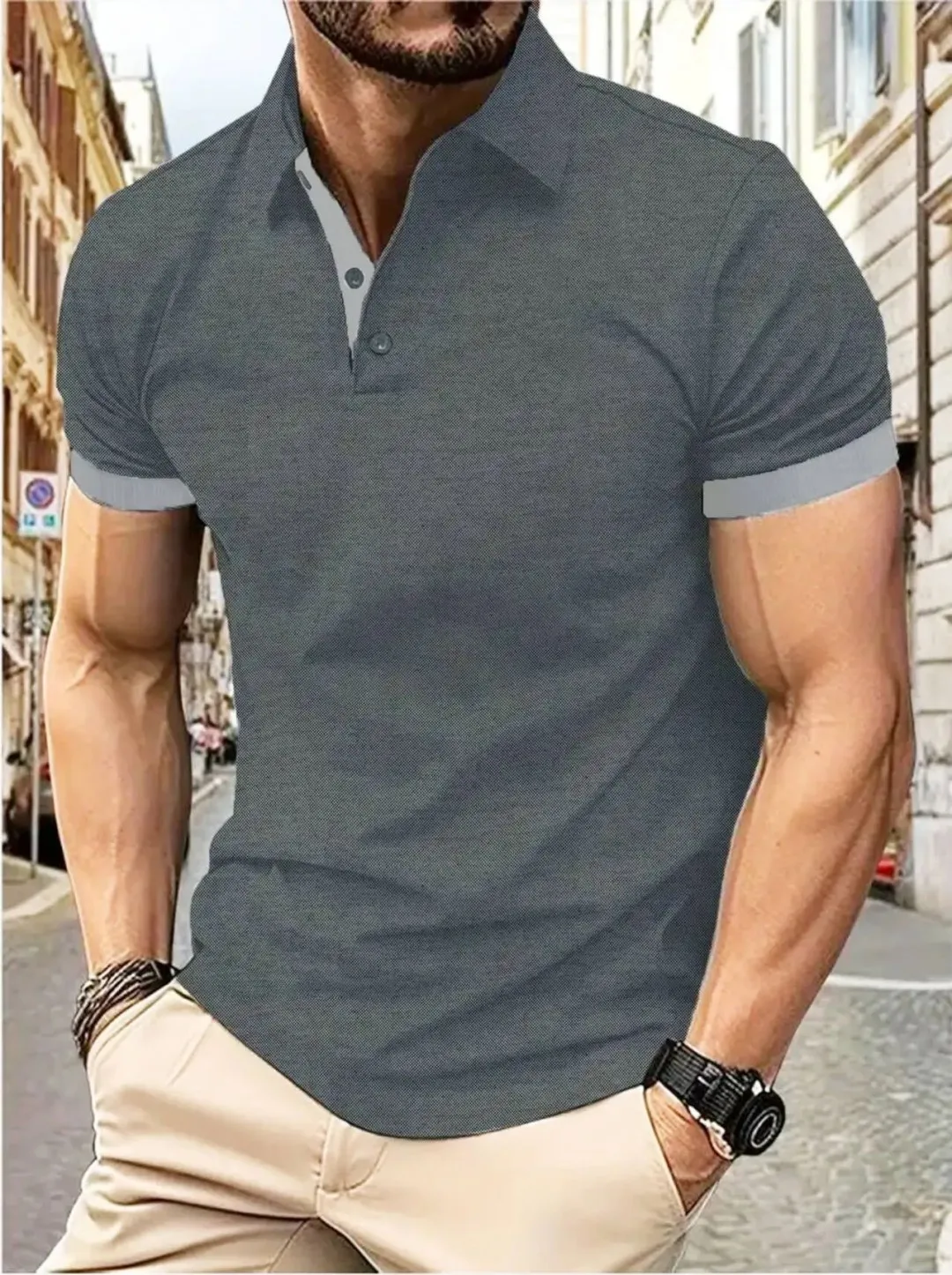 The 2025 summer new men's short-sleeved POLO shirt is casual fashionable comfortable and soft with 3D pattern printing thumbnail 5