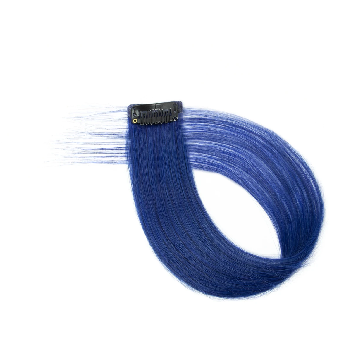 Clip in Hair Extensions Colored Party Highlights Royalblue Hair Extension Real Human Hair Clip in Extentions  20CM Straight Hair thumbnail 3