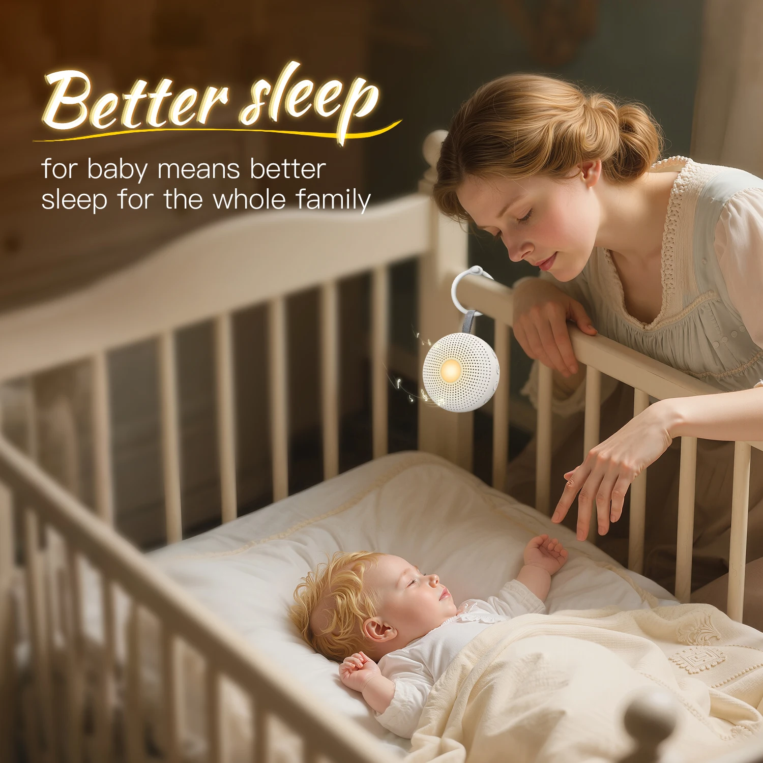 Portable Sleep Aid White Noise Machine for Baby & Adult with 15 Sounds Smart Cry Detection Night Light Timer Newborn Gift thumbnail 3