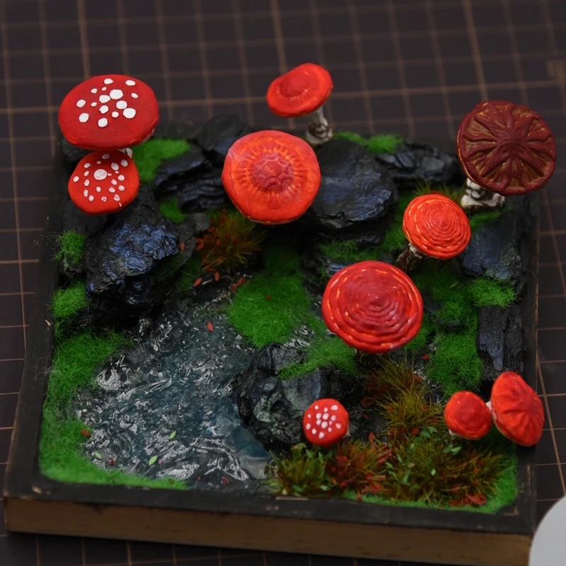 2pcs/set Mini Mushroom Silicone Mold Ultra-light Clay Resin Clay DIY Soft Pottery Miniature Mushroom Quick Modeling Tool thumbnail 3