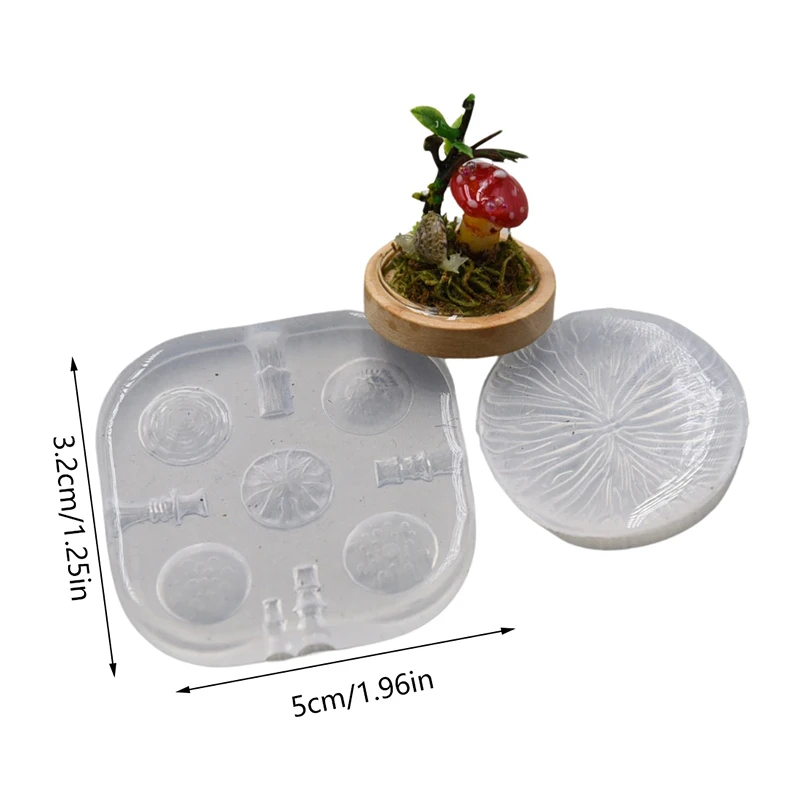2pcs/set Mini Mushroom Silicone Mold Ultra-light Clay Resin Clay DIY Soft Pottery Miniature Mushroom Quick Modeling Tool thumbnail 6