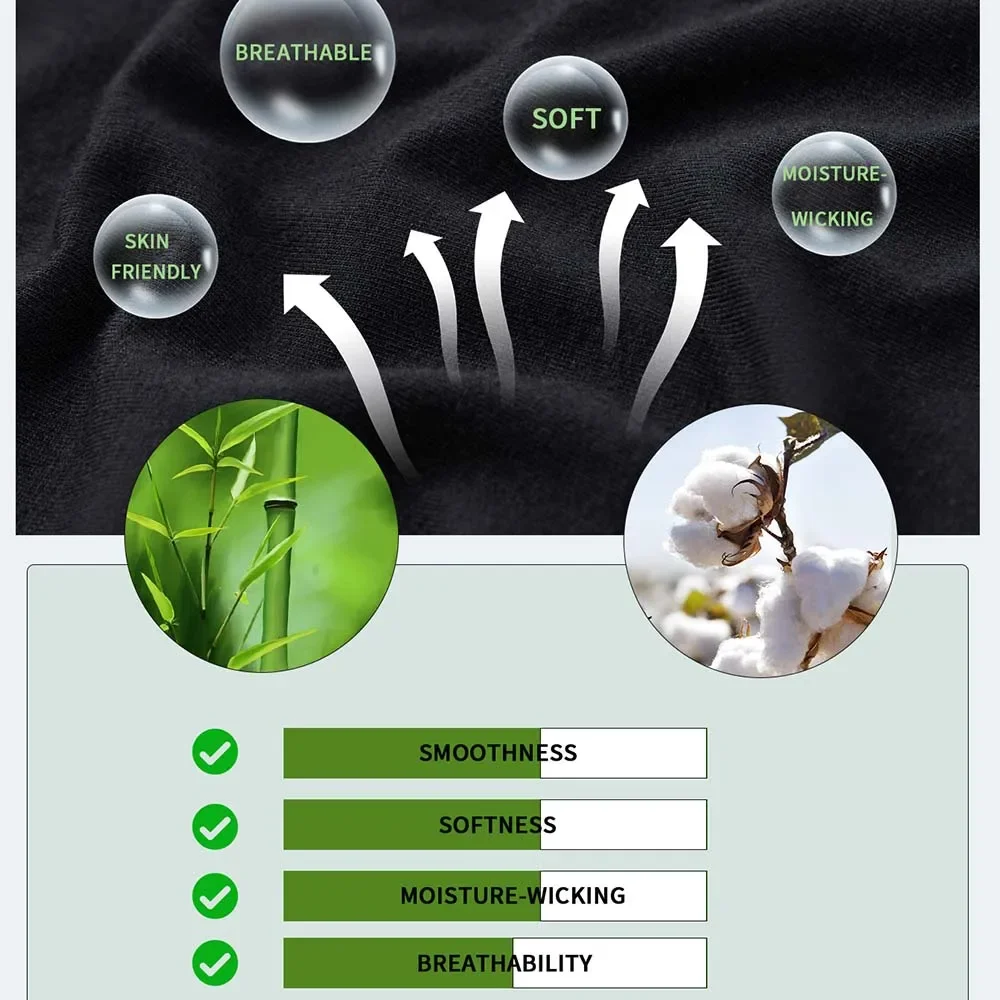 6pcs Bamboo Fiber Men Flat Underwear Solid Color Simple Mid Waist Sports Underpants Soft Breathear High Quality Fabric Knickers thumbnail 6
