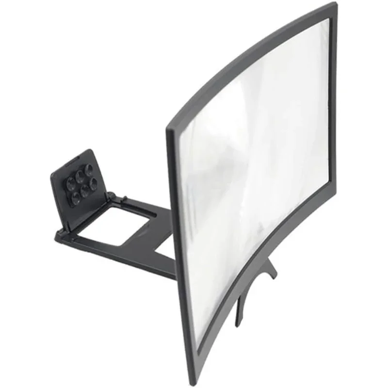 12" 3D HD Screen Magnifier Foldable Curved Lens with Phone Stand for Smartphones | Ultra-Wide Viewing Angle & Anti-Glare thumbnail 6