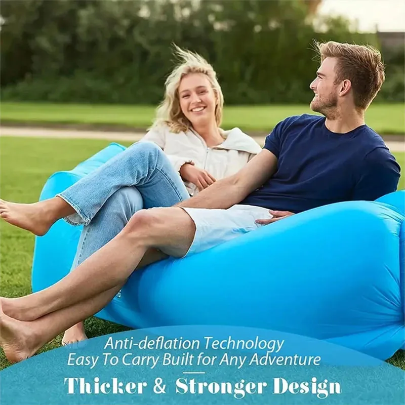 Portable Lazy Inflatable Sofa - Outdoor & Indoor Foldable Air Mattress, Quick-Fold Sofa Bed for Lunch Breaks thumbnail 3