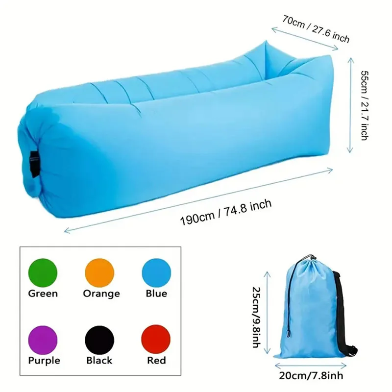 Portable Lazy Inflatable Sofa - Outdoor & Indoor Foldable Air Mattress, Quick-Fold Sofa Bed for Lunch Breaks thumbnail 6