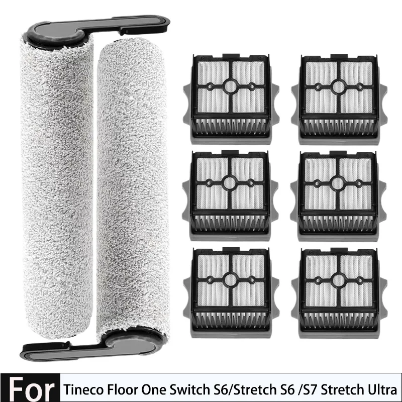 For Tineco Floor One Switch S6/Stretch S6 /S7 Stretch Ultra Wet Dry Vacuum Cleaner ConsumableRoller BrushHEPA Filter Accessories