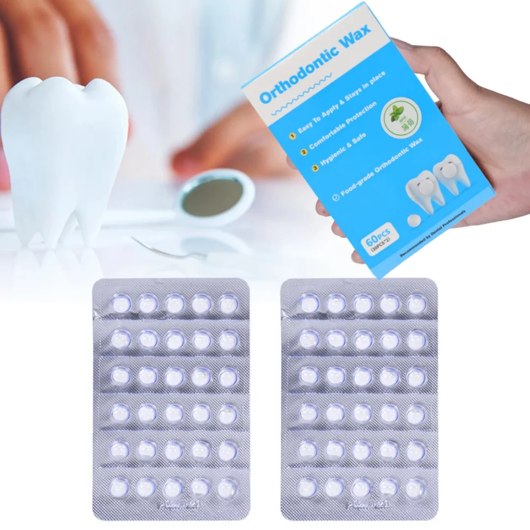 60pcs Dental Orthodontic Wax for Braces Orthodontic Anti-grinding Denture Wax Individually Packaged Portable Orthodontic Product thumbnail 2