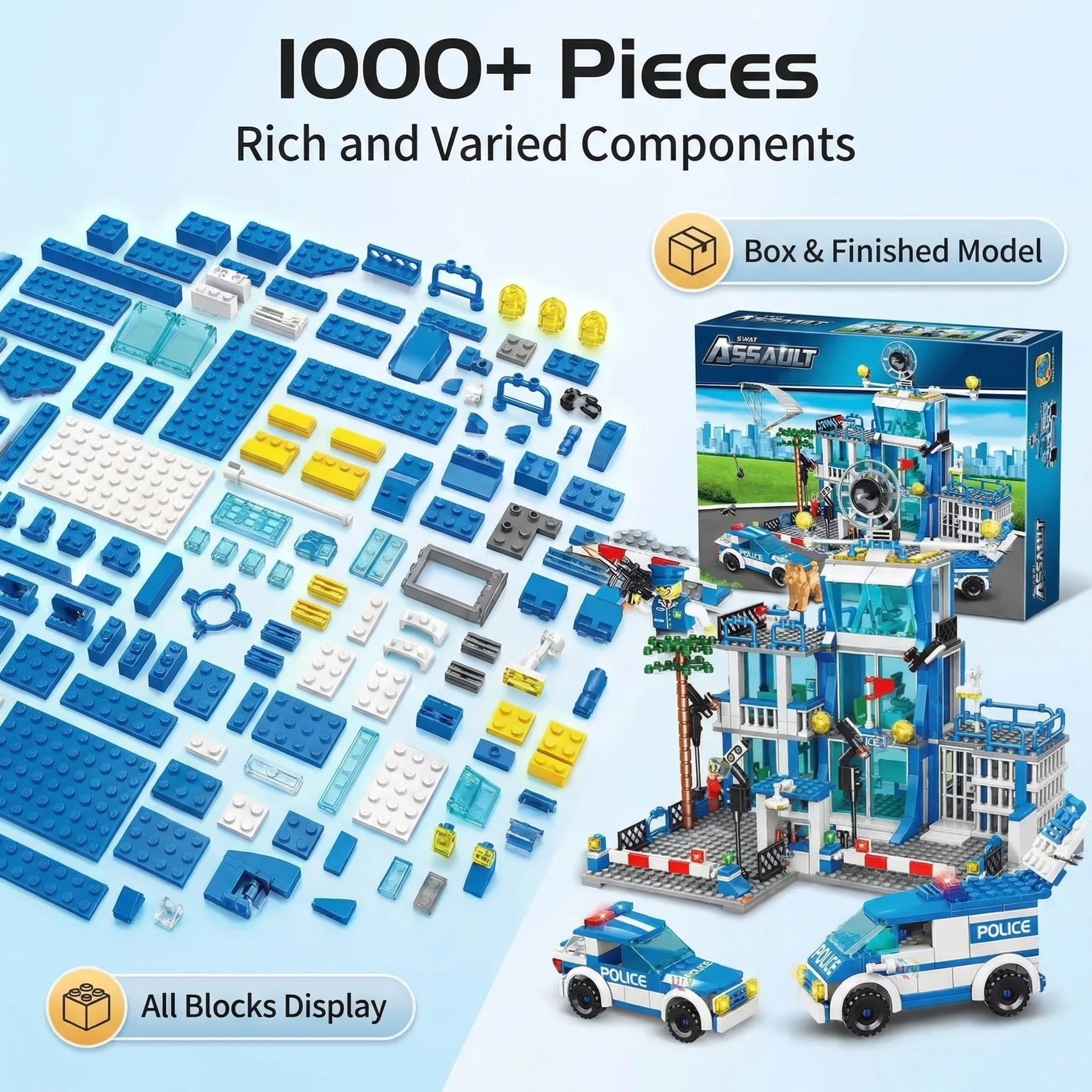 City Police Station Building Block Set Children's Educational Toys DIY Assembly Creative Small Particle Blocks Boys' Gift thumbnail 5