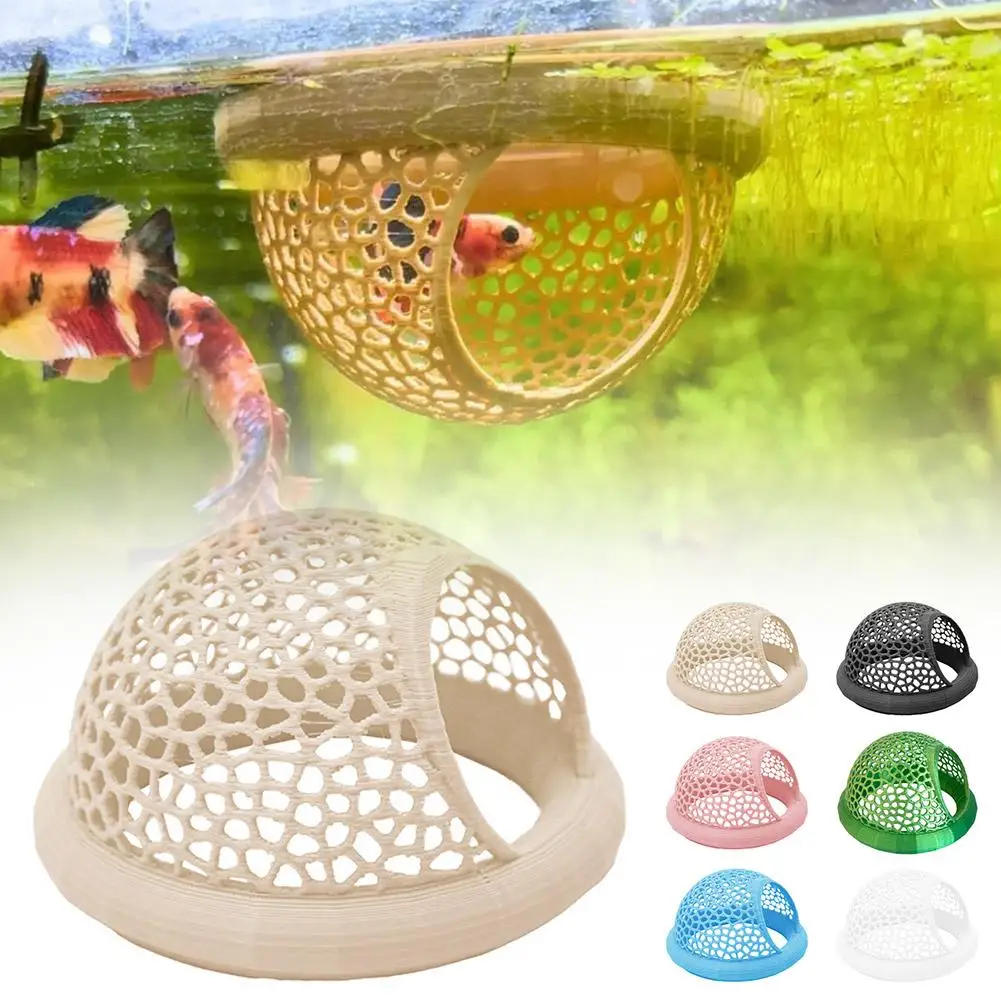 Aquarium Floating Cave Fish Shrimp Hideout Shelter 3-in-1 Hammock Feeding Ring & Resting Spot for Betta Small Aquatic Pets