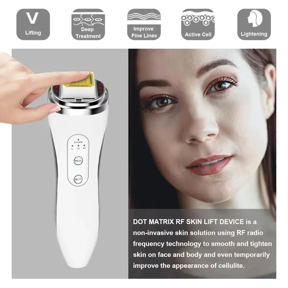 RF Radio Frequency Face Lifting Device Dot Matrix Beauty Massager Home Wrinkle Remover Skin Tightening Facial Massage Machine thumbnail 4
