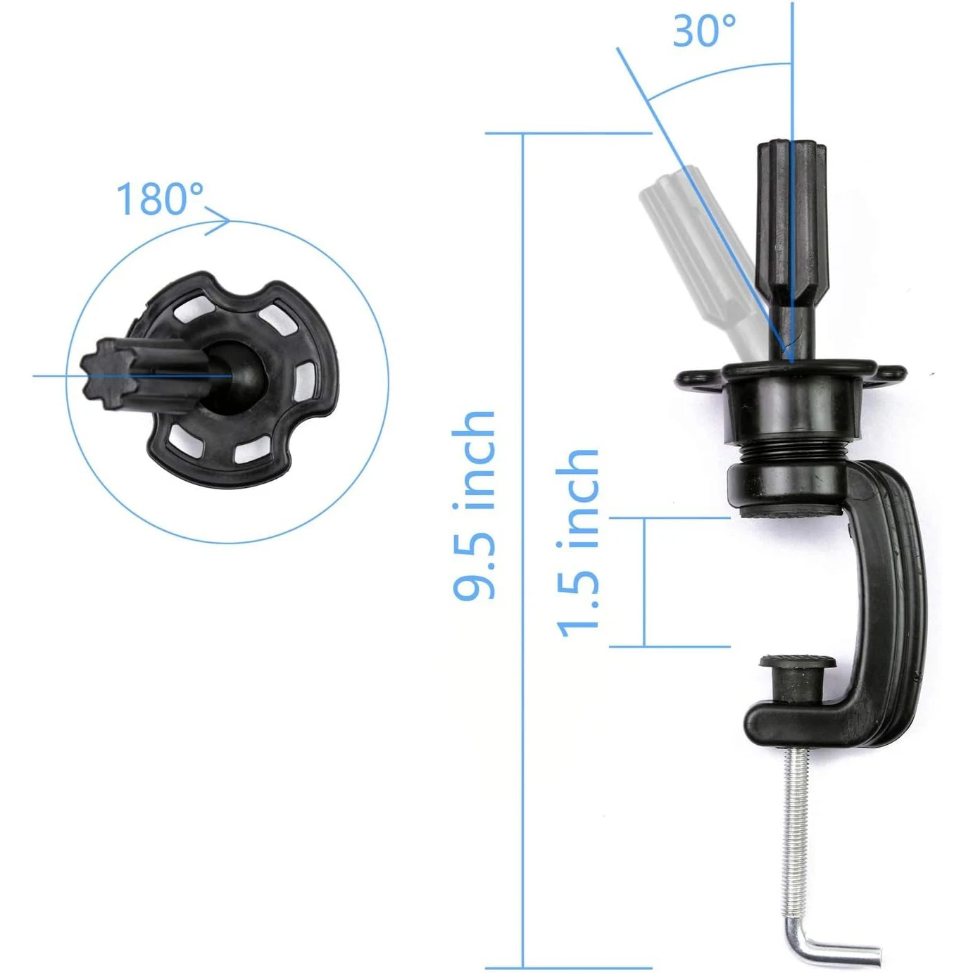 1Pc, Desktop Head Stand Wig Mannequin Head Stand Cosmetology Manikin Head Standard Holding Holder Clamp Stands Black thumbnail 3