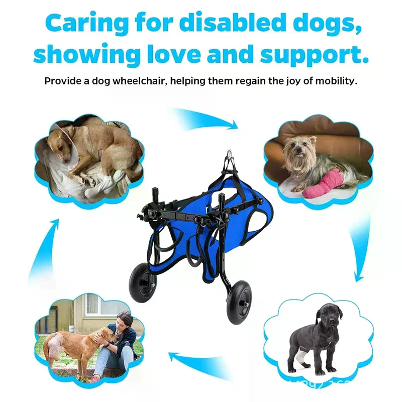Adjustable Small Dog Wheelchair For Back Legs Disabled Pets Leg Brace Mobility Aid For Small Pets Hind Limb Rehabilitation Older thumbnail 2