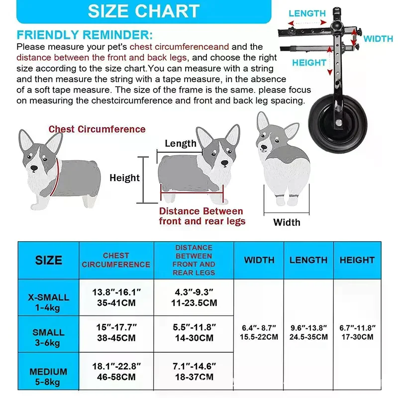Adjustable Small Dog Wheelchair For Back Legs Disabled Pets Leg Brace Mobility Aid For Small Pets Hind Limb Rehabilitation Older thumbnail 5