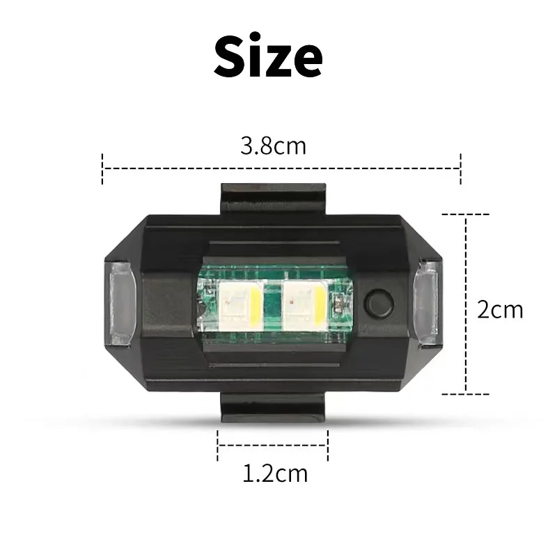 Motorcycle Light Drone Strobe Light 7 Color Mini USB LED Anti-Collision Bike Aircraft Night Flying Flashing Warning Signal Light thumbnail 2