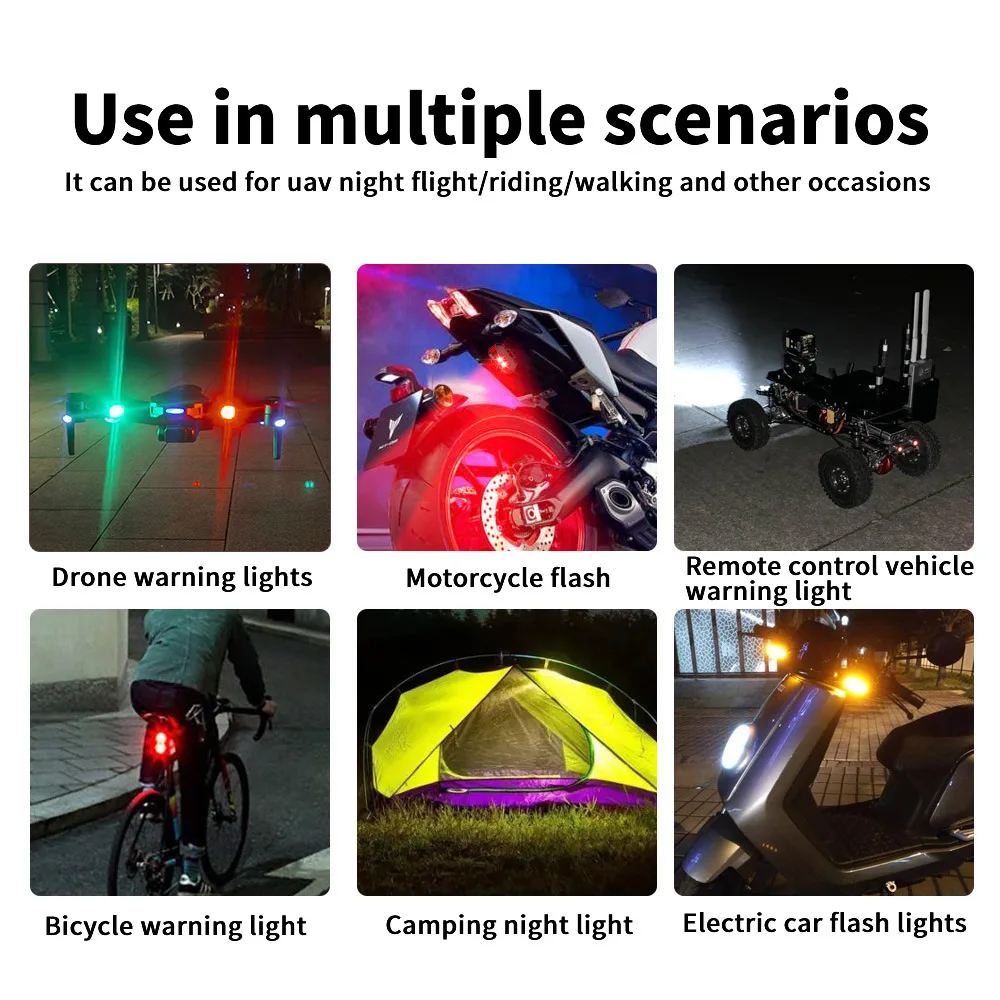 Motorcycle Light Drone Strobe Light 7 Color Mini USB LED Anti-Collision Bike Aircraft Night Flying Flashing Warning Signal Light thumbnail 6
