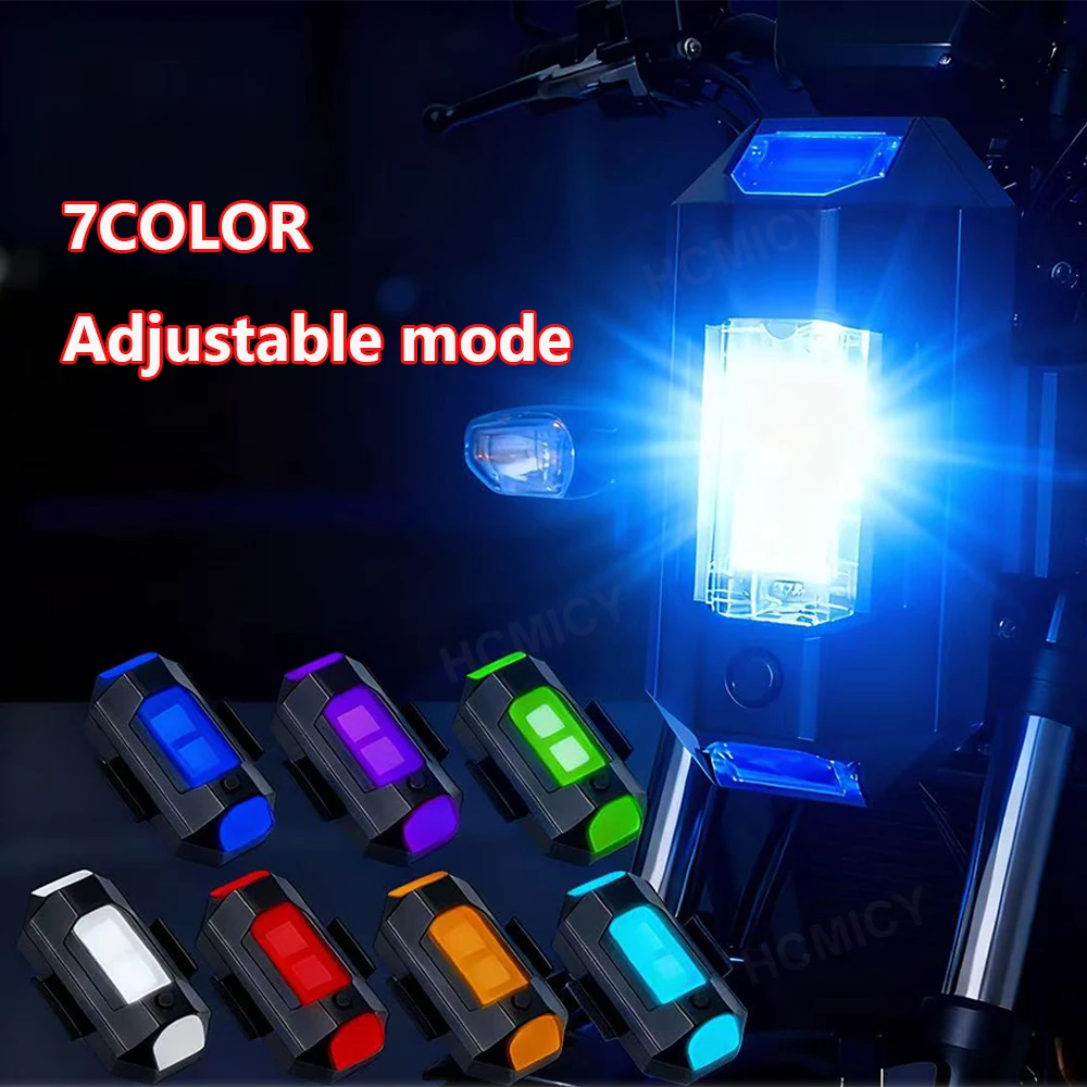 Motorcycle Light Drone Strobe Light 7 Color Mini USB LED Anti-Collision Bike Aircraft Night Flying Flashing Warning Signal Light