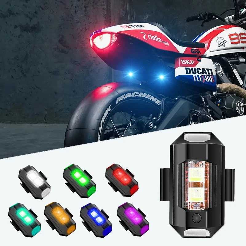 Motorcycle Light Drone Strobe Light 7 Color Mini USB LED Anti-Collision Bike Aircraft Night Flying Flashing Warning Signal Light thumbnail 3
