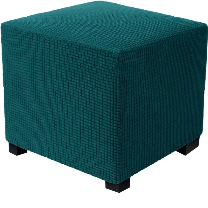 Durable Square Jacquard Durable Customized Stretch Footrest Ottoman Cover Folding Storage Stool Furniture Protector Slipcover thumbnail 2