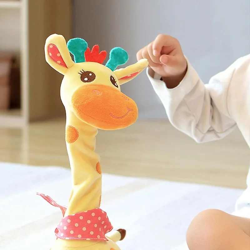 Cute Dancing Talking Giraffe Toy Repeating What You Say with 10 Songs Adjustable Volume Swaying Dancing Giraffe Musical Glowing thumbnail 2