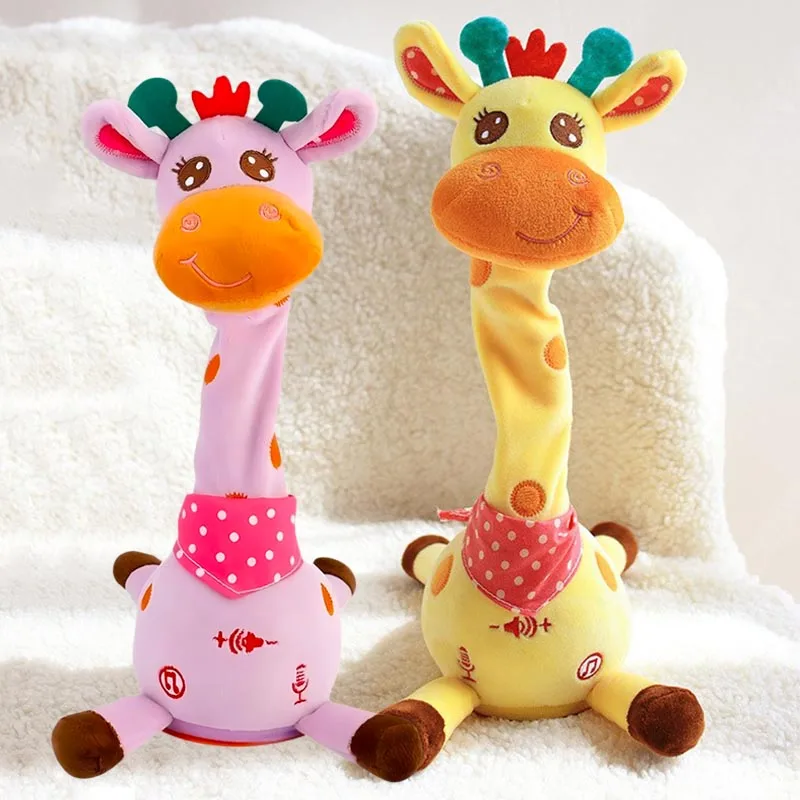 Cute Dancing Talking Giraffe Toy Repeating What You Say with 10 Songs Adjustable Volume Swaying Dancing Giraffe Musical Glowing thumbnail 6