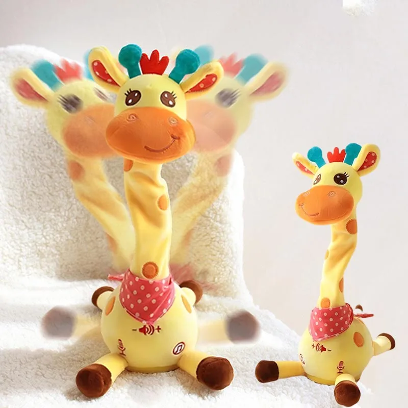 Cute Dancing Talking Giraffe Toy Repeating What You Say with 10 Songs Adjustable Volume Swaying Dancing Giraffe Musical Glowing thumbnail 3