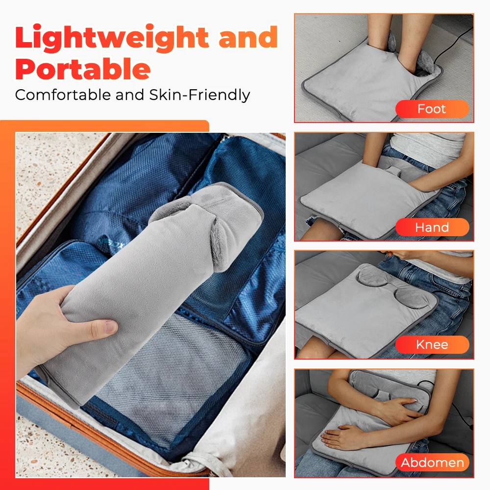 Electric Heating Foot Warmer Winter Foot Hand Warming Device 4 Level Hot Compress and Timing Home Heated Pad for Office Bedroom thumbnail 4