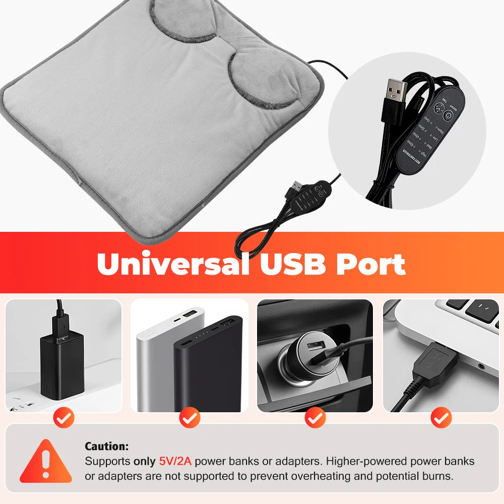 Electric Heating Foot Warmer Winter Foot Hand Warming Device 4 Level Hot Compress and Timing Home Heated Pad for Office Bedroom thumbnail 6