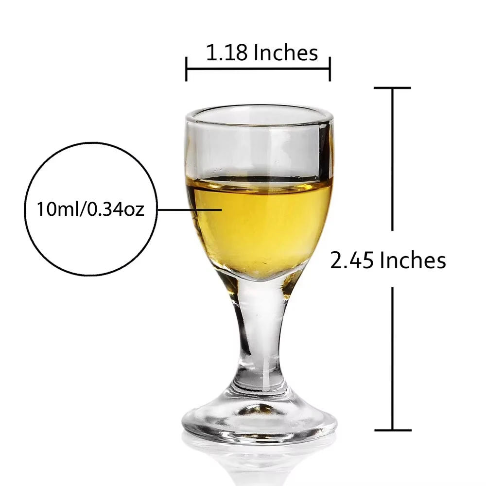 6Pcs/set Mini Shot Glasses 10ml Mini Wine Glass Cup Clear Tall Foot Glass Wine Cup for Bar Kitchen Home Wedding Party Decor thumbnail 6
