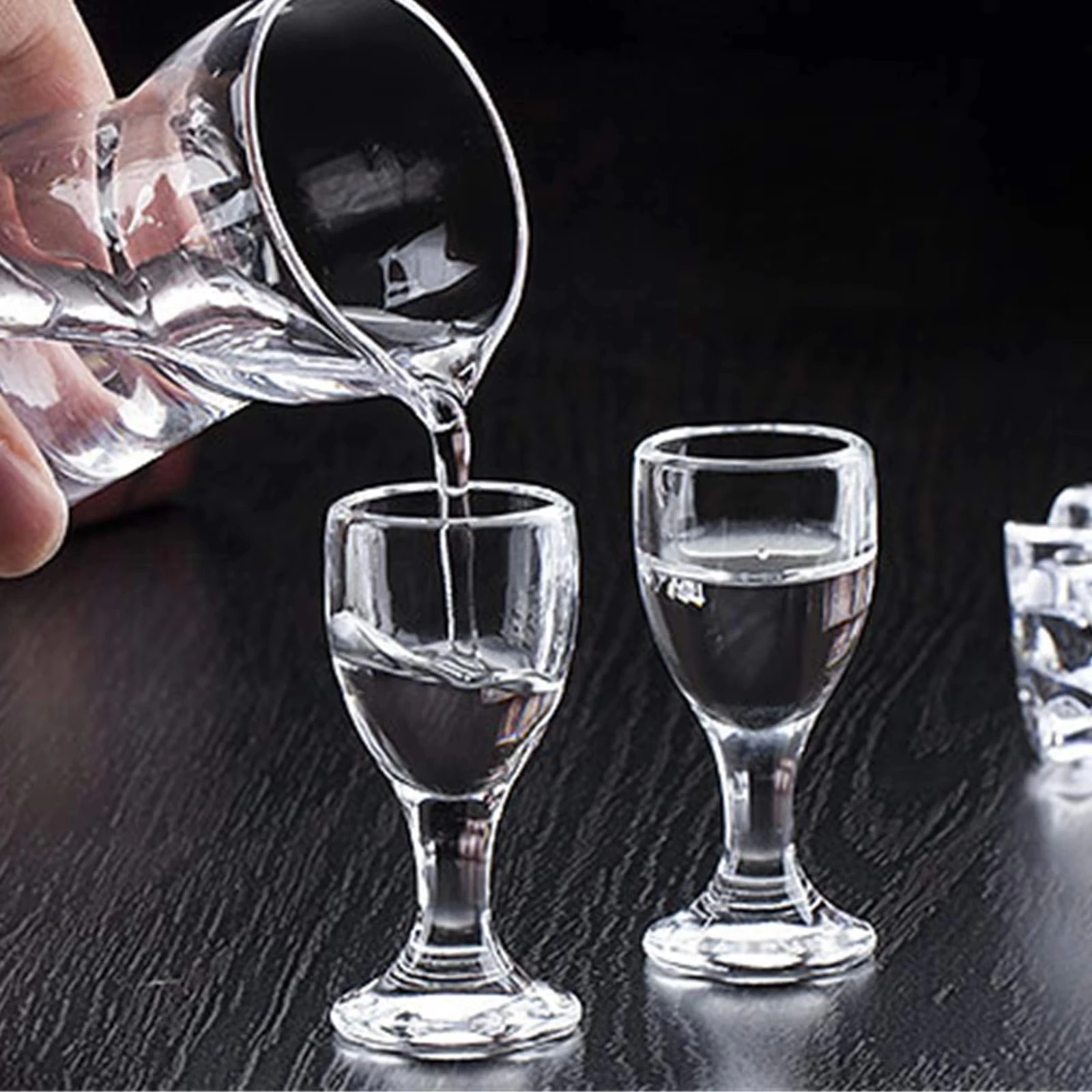6Pcs/set Mini Shot Glasses 10ml Mini Wine Glass Cup Clear Tall Foot Glass Wine Cup for Bar Kitchen Home Wedding Party Decor thumbnail 3