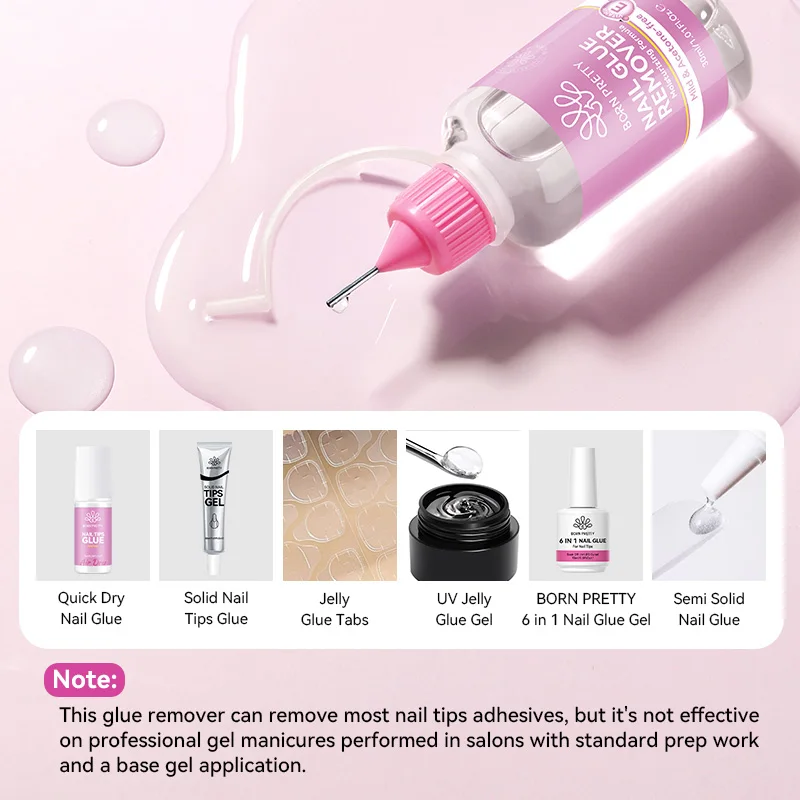 BORN PRETTY 30ml Pinpoint Nail Glue Remover Gel Polish For Press On Nail Quick Dry Gentle Easy To Soften Nail Tips Remover Tool thumbnail 4