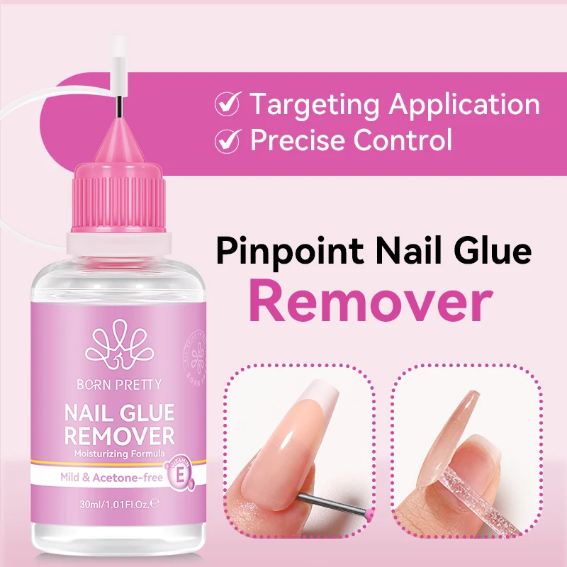BORN PRETTY 30ml Pinpoint Nail Glue Remover Gel Polish For Press On Nail Quick Dry Gentle Easy To Soften Nail Tips Remover Tool thumbnail 2