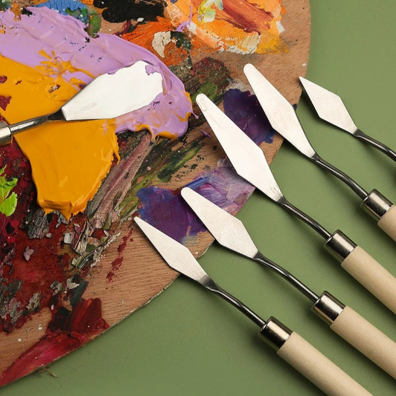 7Pcs/set Palette Knife Set for Color Mixing Spreading Multifunctional Art Scrapers for Painting Art Supplies thumbnail 4