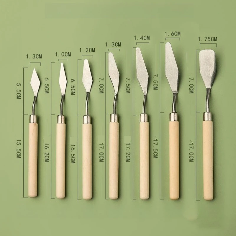 7Pcs/set Palette Knife Set for Color Mixing Spreading Multifunctional Art Scrapers for Painting Art Supplies thumbnail 6