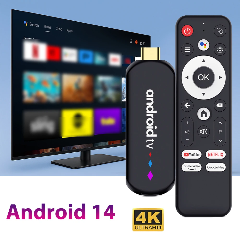 Android TV Stick H96 MAX S905L3 Smart TV Stick 4K Ultra HD Streaming TV Box Home Media Player Google Voice Assistant TV Stick