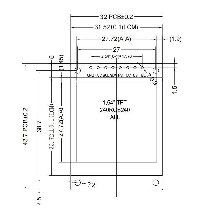 1.54 Inch 1.54" Full Color TFT Display Module HD IPS LCD LED Screen 240x240 SPI Interface ST7789 For Arduino thumbnail 5