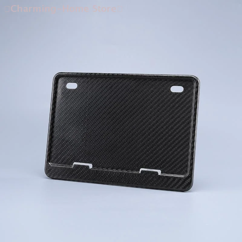 【M】Universal Motorcycle License Plate Frame, 1/2PCS Aluminum Alloy Rear License Plate Holder with Carbon Fiber Look thumbnail 4