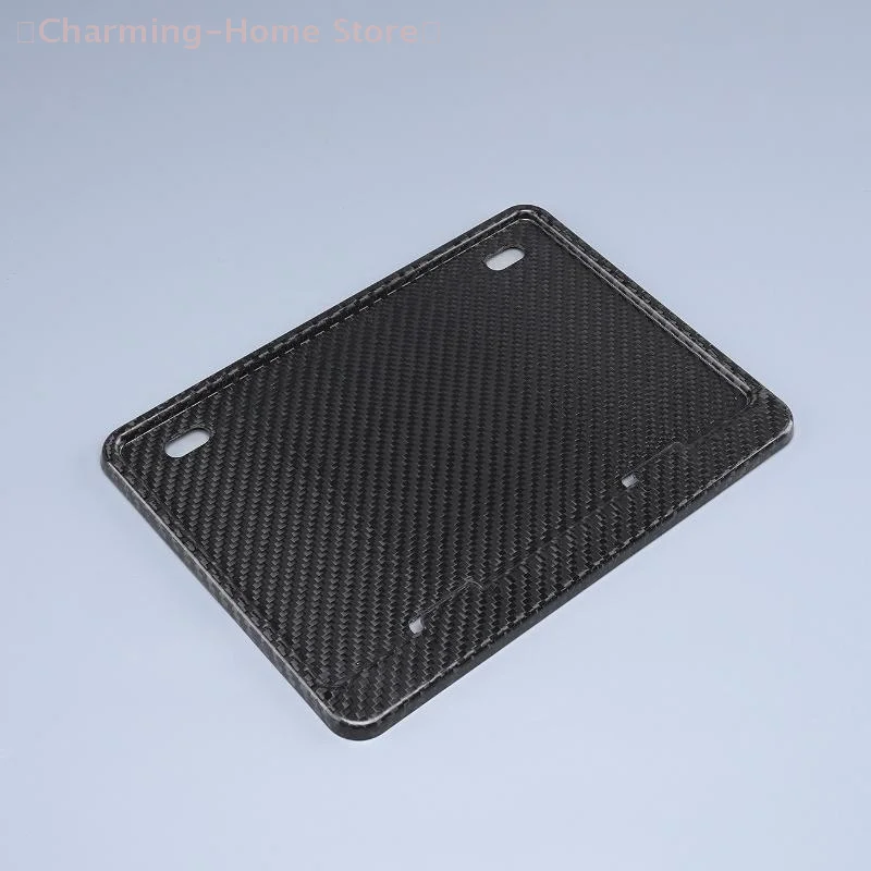 【M】Universal Motorcycle License Plate Frame, 1/2PCS Aluminum Alloy Rear License Plate Holder with Carbon Fiber Look thumbnail 2