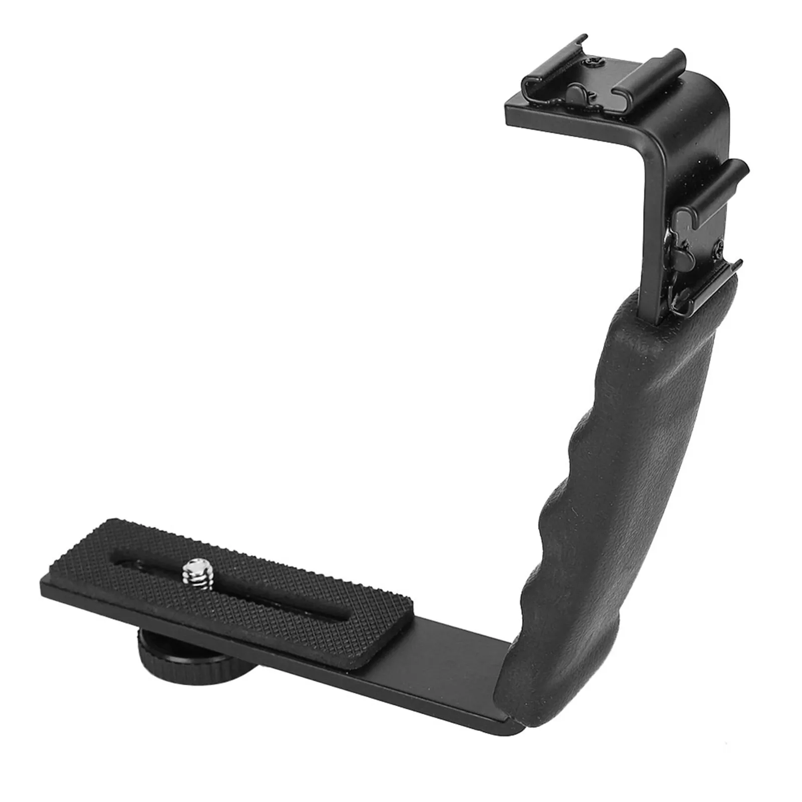 Camera Flash L Bracket Dual Hot Shoes Holder Mount Adapter Mount DV Microphone LED Light Dual Hot Shoe Flash Bracket thumbnail 4